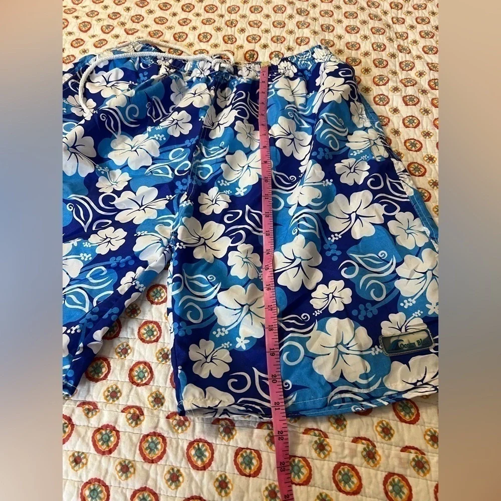 Ocean Blue Men’s Tropical Hibiscus Swim Shorts Size XL